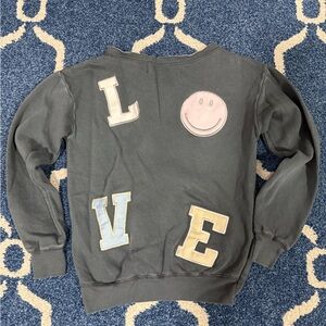 Vintage Havana Charcoal LOVE Graphic Sweatshirt